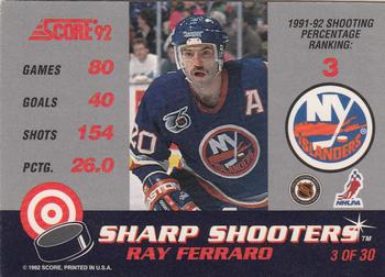 1992-93 Score - Sharp Shooters #3 Ray Ferraro Back