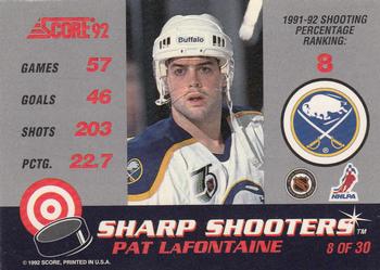 1992-93 Score - Sharp Shooters #8 Pat LaFontaine Back