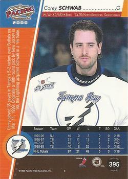 1999-00 Pacific - Ice Blue #395 Corey Schwab Back