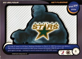 1999-00 Pacific - In the Cage Net-Fusions #6 Ed Belfour Back