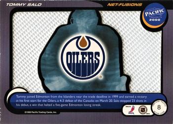 1999-00 Pacific - In the Cage Net-Fusions #8 Tommy Salo Back