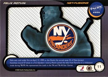 1999-00 Pacific - In the Cage Net-Fusions #11 Felix Potvin Back