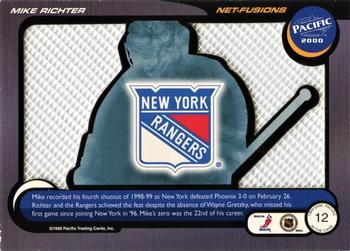 1999-00 Pacific - In the Cage Net-Fusions #12 Mike Richter Back