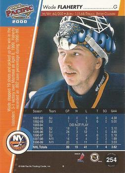 1999-00 Pacific - Premiere Date #254 Wade Flaherty Back