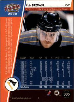 1999-00 Pacific - Premiere Date #335 Rob Brown Back