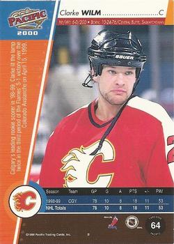 1999-00 Pacific - Red #64 Clarke Wilm Back
