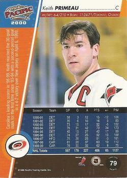 1999-00 Pacific - Red #79 Keith Primeau Back