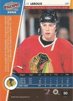 1999-00 Pacific - Red #90 Jean-Yves Leroux Back