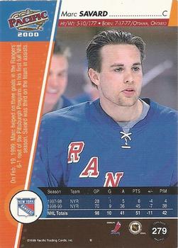 1999-00 Pacific - Red #279 Marc Savard Back