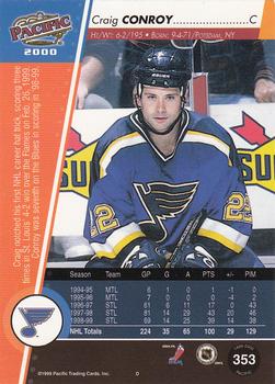 1999-00 Pacific - Red #353 Craig Conroy Back