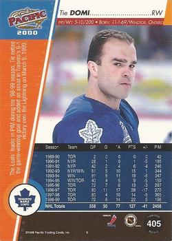 1999-00 Pacific - Red #405 Tie Domi Back