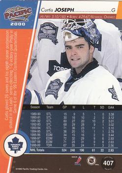 1999-00 Pacific - Red #407 Curtis Joseph Back