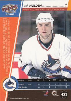 1999-00 Pacific - Red #423 Josh Holden Back