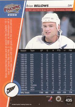 1999-00 Pacific - Red #435 Brian Bellows Back