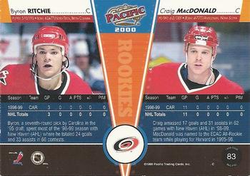1999-00 Pacific - Red #83 Byron Ritchie / Craig MacDonald Back