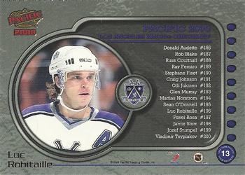 1999-00 Pacific - Team Leaders #13 Luc Robitaille Back