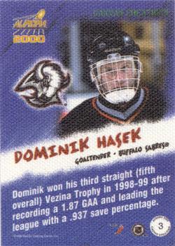 1999-00 Pacific Aurora - Canvas Creations #3 Dominik Hasek Back