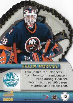 1999-00 Pacific Aurora - Glove Unlimited #12 Felix Potvin Back