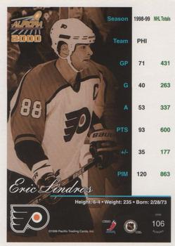 1999-00 Pacific Aurora - Premiere Date #106 Eric Lindros Back