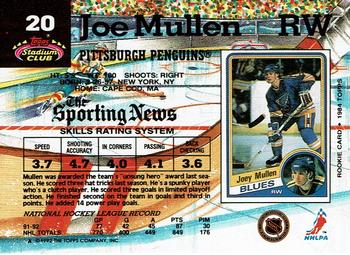 1992-93 Stadium Club #20 Joe Mullen Back