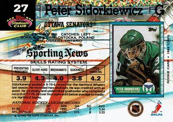 1992-93 Stadium Club #27 Peter Sidorkiewicz Back