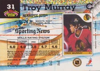 1992-93 Stadium Club #31 Troy Murray Back