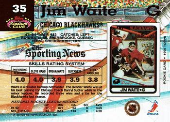 1992-93 Stadium Club #35 Jim Waite Back