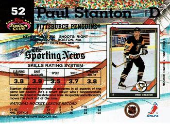 1992-93 Stadium Club #52 Paul Stanton Back