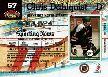 1992-93 Stadium Club #57 Chris Dahlquist Back