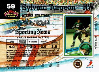 1992-93 Stadium Club #59 Sylvain Turgeon Back