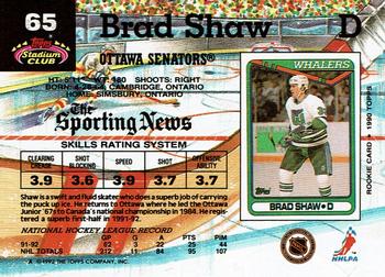 1992-93 Stadium Club #65 Brad Shaw Back