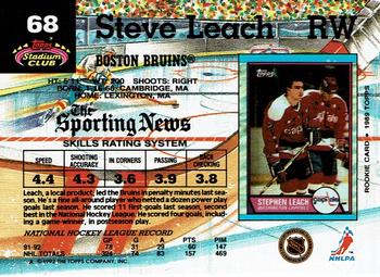 1992-93 Stadium Club #68 Steve Leach Back