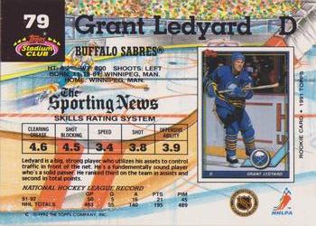 1992-93 Stadium Club #79 Grant Ledyard Back