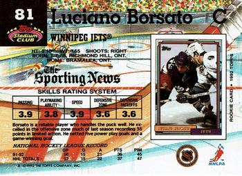 1992-93 Stadium Club #81 Luciano Borsato Back