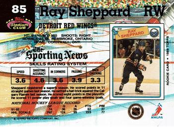 1992-93 Stadium Club #85 Ray Sheppard Back