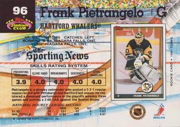 1992-93 Stadium Club #96 Frank Pietrangelo Back