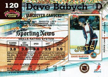 1992-93 Stadium Club #120 Dave Babych Back