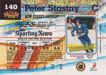 1992-93 Stadium Club #140 Peter Stastny Back