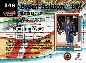 1992-93 Stadium Club #146 Brent Ashton Back