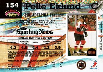 1992-93 Stadium Club #154 Pelle Eklund Back
