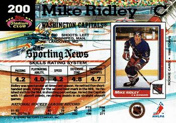 1992-93 Stadium Club #200 Mike Ridley Back