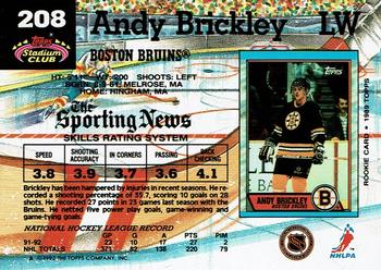 1992-93 Stadium Club #208 Andy Brickley Back