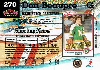 1992-93 Stadium Club #270 Don Beaupre Back