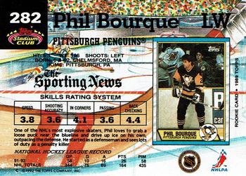 1992-93 Stadium Club #282 Phil Bourque Back