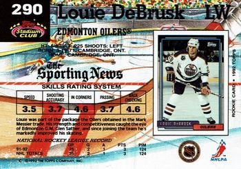 1992-93 Stadium Club #290 Louie DeBrusk Back