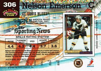 1992-93 Stadium Club #306 Nelson Emerson Back