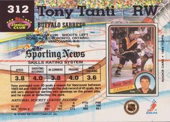1992-93 Stadium Club #312 Tony Tanti Back