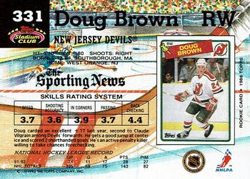 1992-93 Stadium Club #331 Doug Brown Back