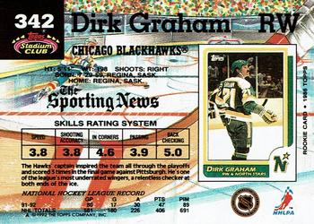 1992-93 Stadium Club #342 Dirk Graham Back