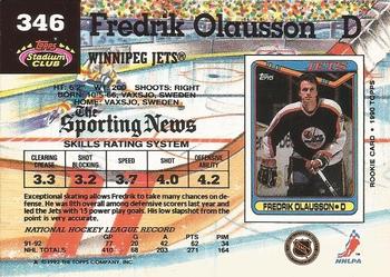 1992-93 Stadium Club #346 Fredrik Olausson Back